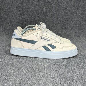 Reebok Court Advance Bold Sneakers Womens 10.5 Grey Blue Retro Athletic Low Lace